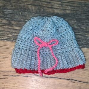 Crochet winter bow hat